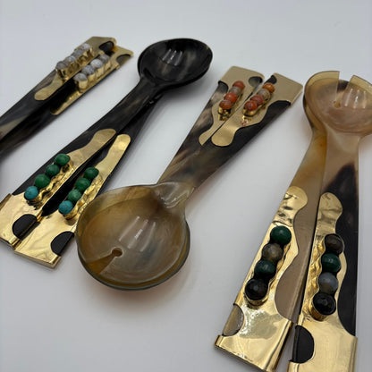 Glinda Horn Serving Spoon Set