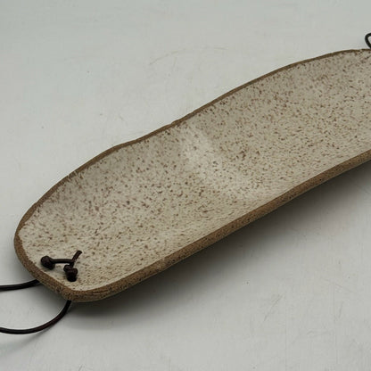Celie Ceramic Platter with Leather Handle- Small