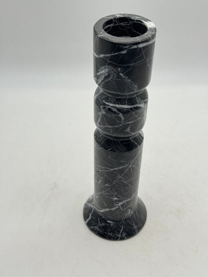 Ashly Black Marble Candlestick Holders - Set of 2