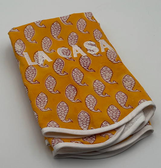 SINGLE - La Casa Pesce Printed Guest Towels - Terry Lined