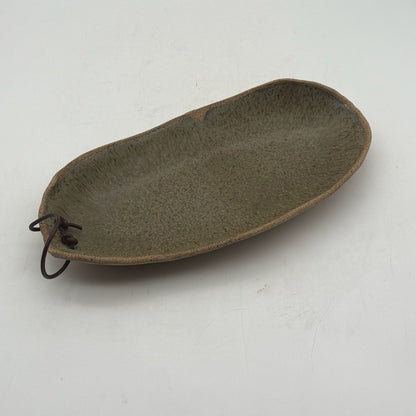 Celie Ceramic Platter with Leather Handle- Small