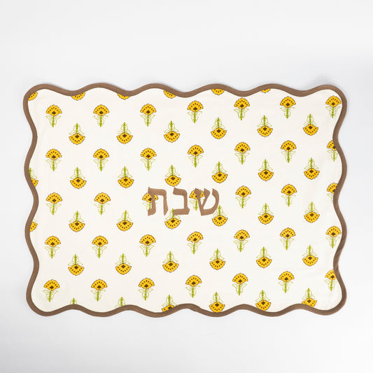 Sol Dot Linen Challah Cover