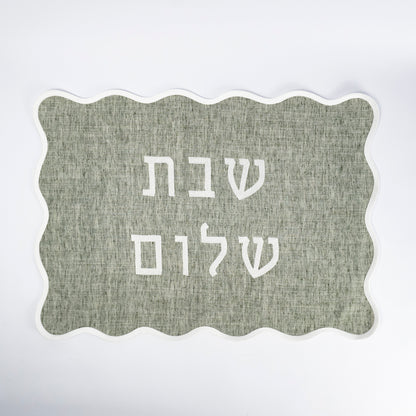 Green Oak Linen Challah Cover