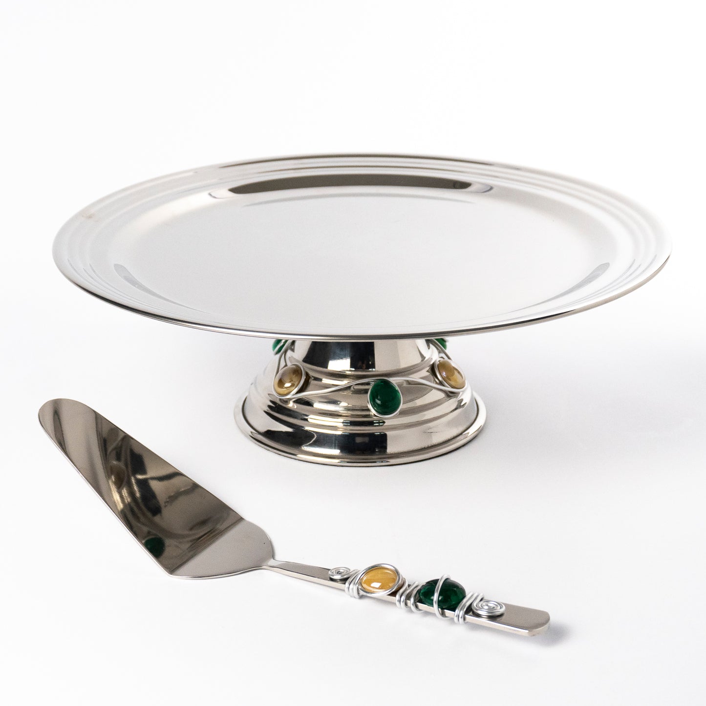 Teera Gemstone Cake Plate with Server