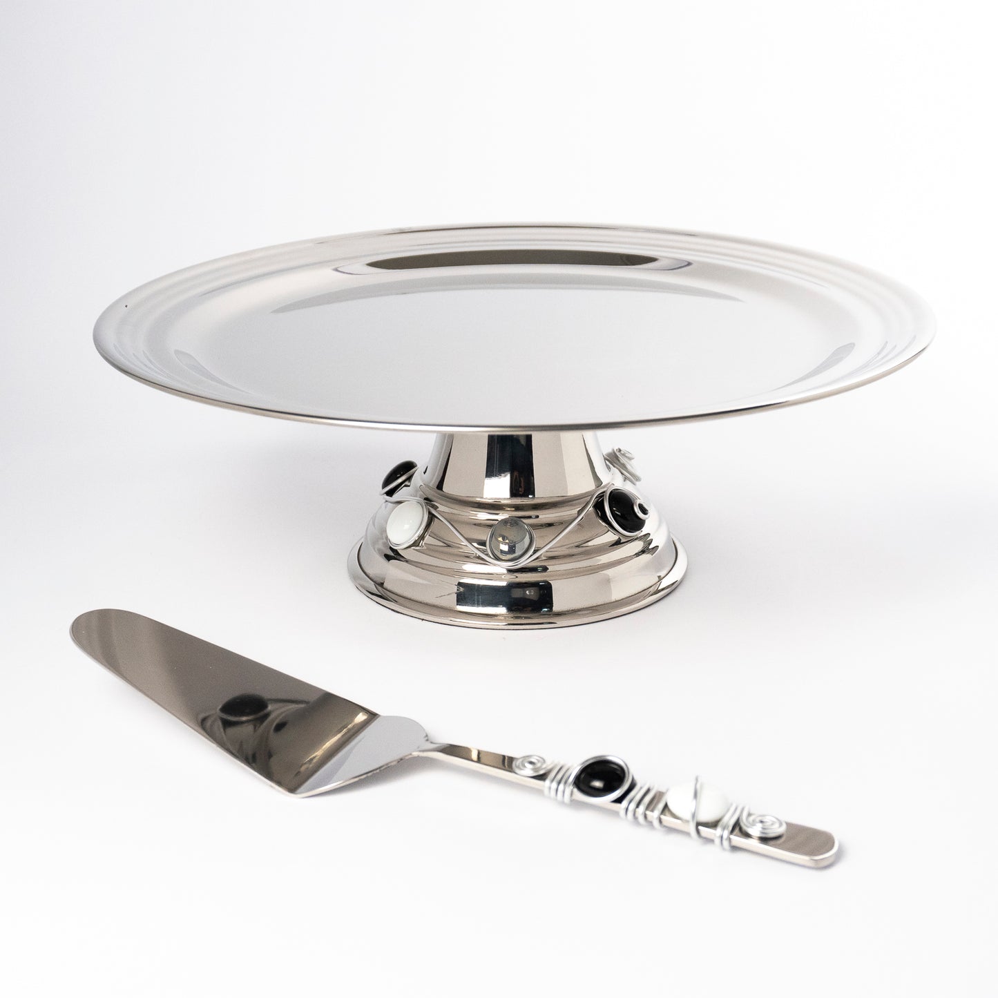 Teera Gemstone Cake Plate with Server
