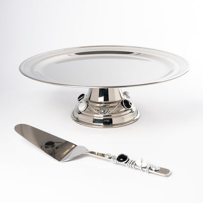 Teera Gemstone Cake Plate with Server