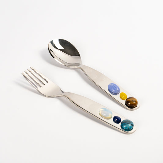 Inez Gem Petite Serving Utensils - Set of Two
