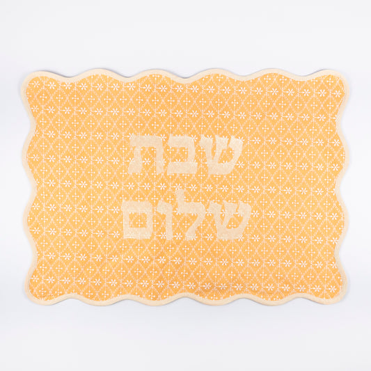 Marigold Embroidered Linen Challah Cover