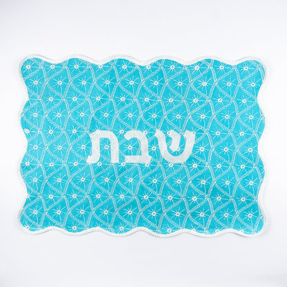 Coastal Embroidered Linen Challah Cover