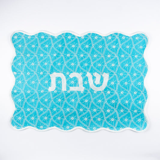 Coastal Embroidered Linen Challah Cover
