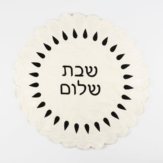 Lillie Round Linen Challah Cover