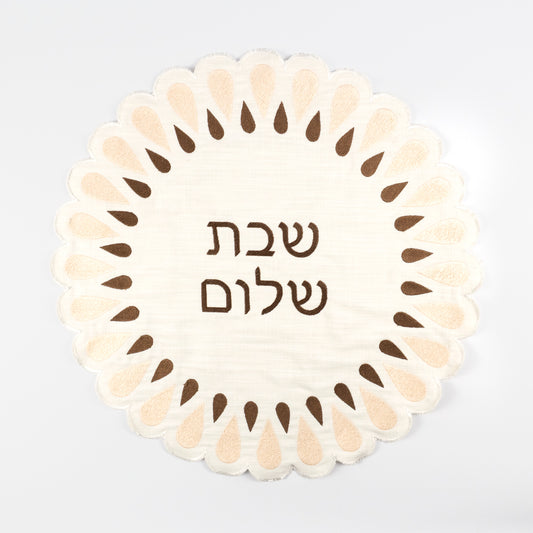 Laurie Round Linen Challah Cover