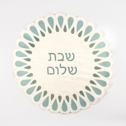 Aziza Round Linen Challah Cover