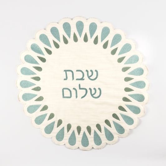 Aziza Round Linen Challah Cover