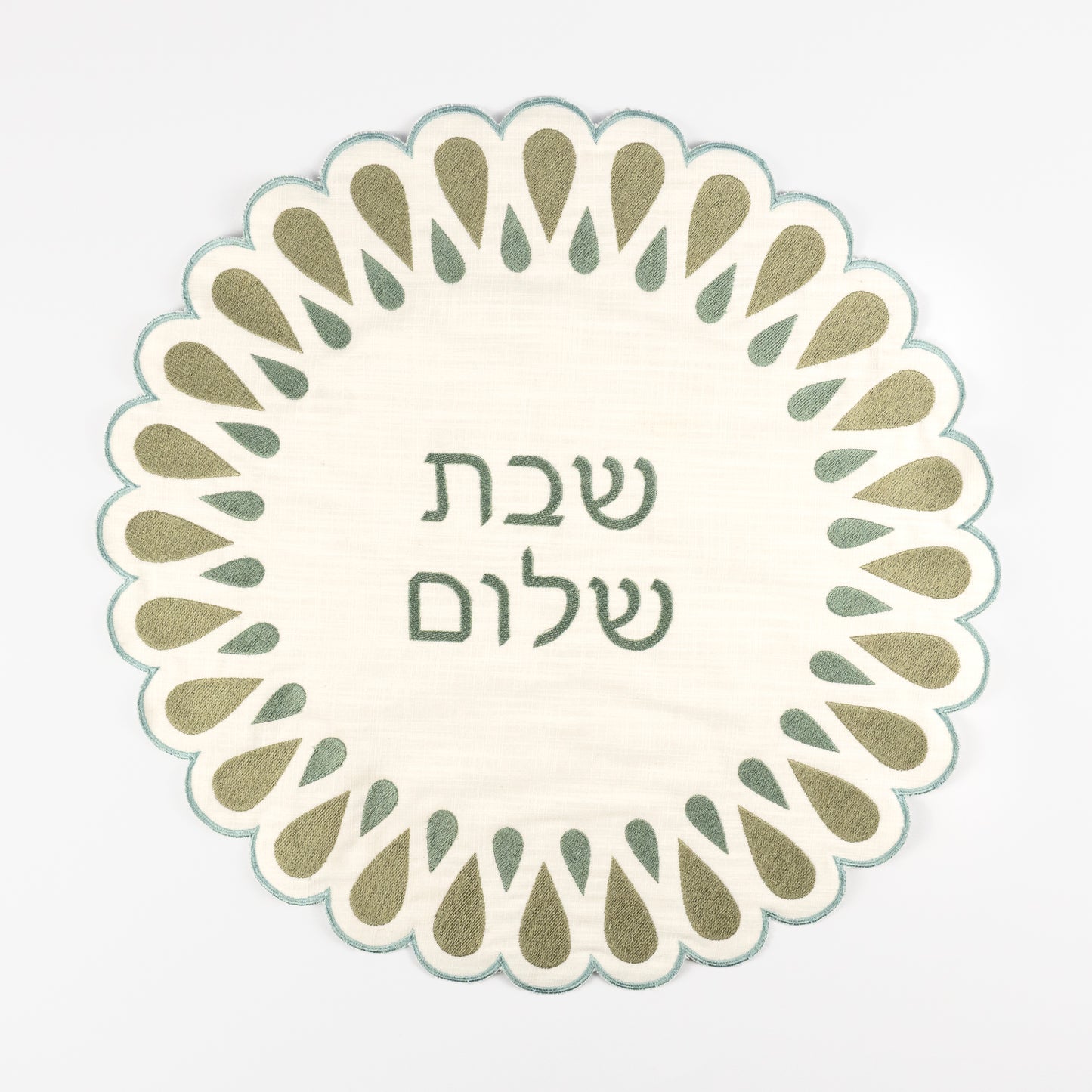 Aliza Round Linen Challah Cover