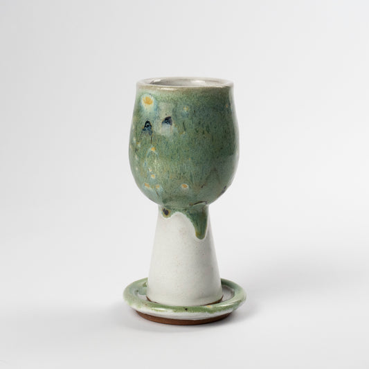 Dalia Ceramic Kiddush Cup and Saucer
