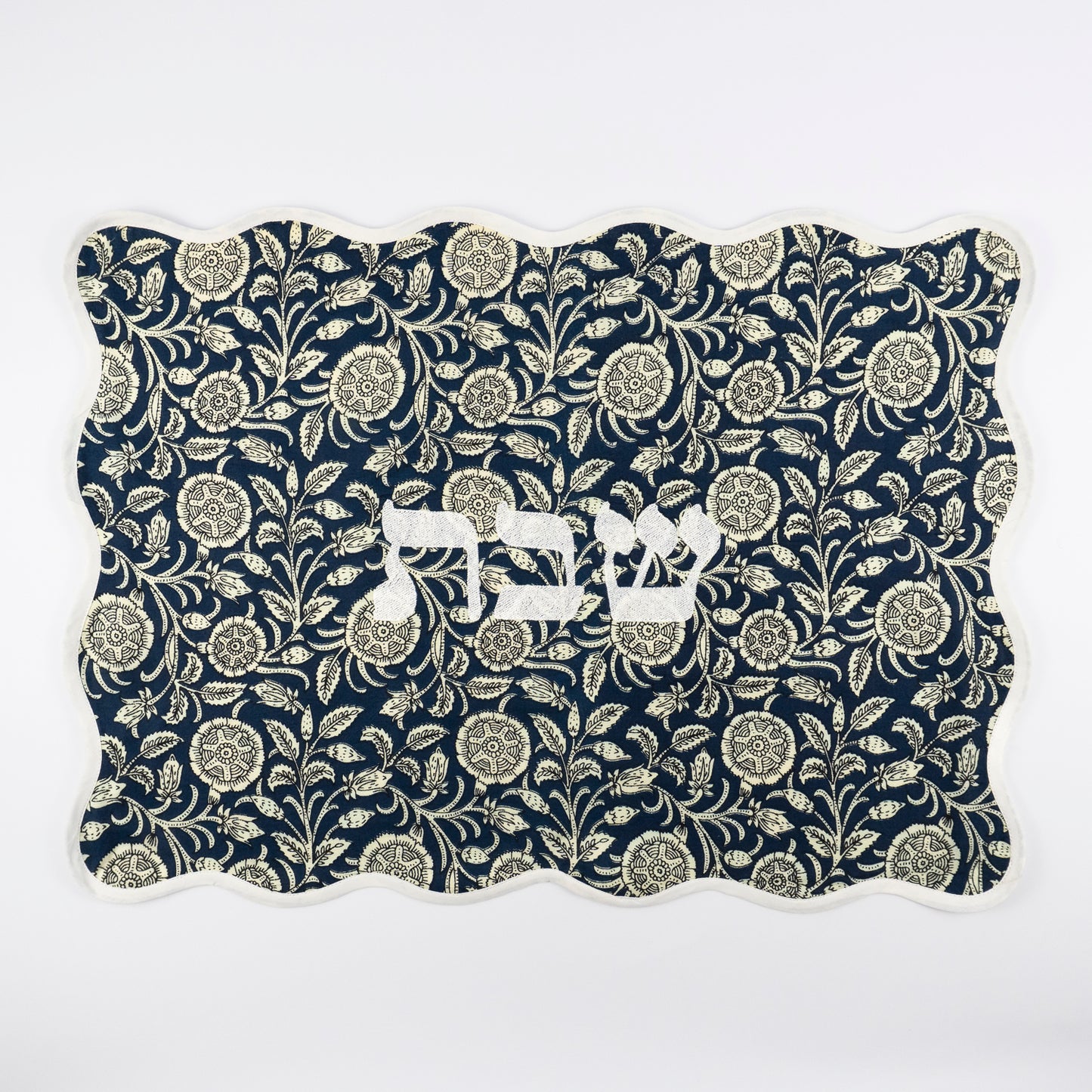 Indigo Paisley Linen Challah Cover