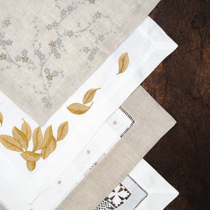 Koren Embroidered Linen Challah Cover