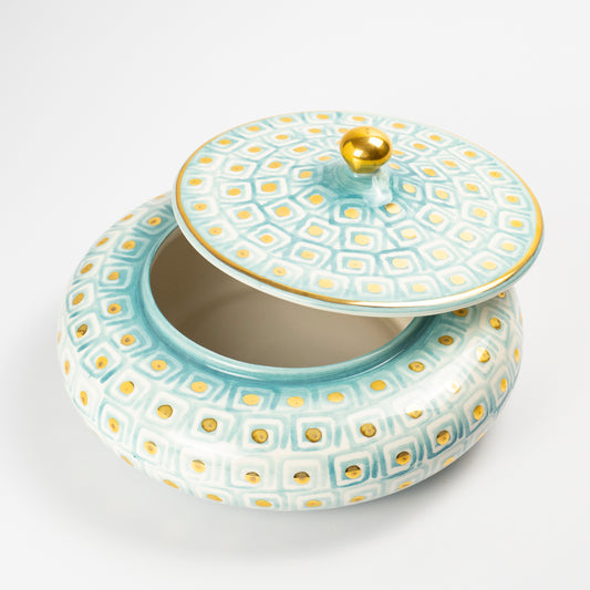 Lilia Maiolica Lidded Dish