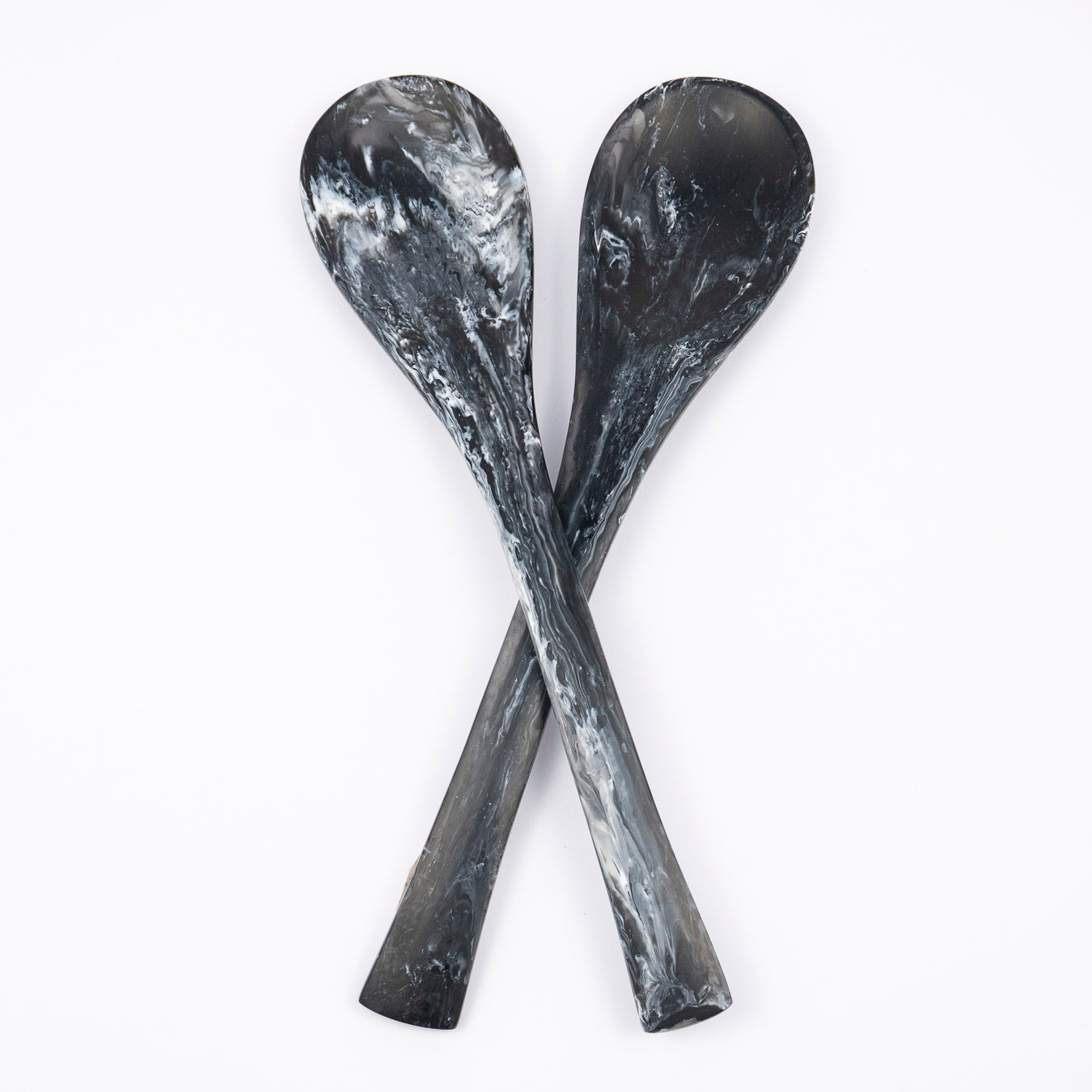 Gau Resin Serving Spoons in Black Marble