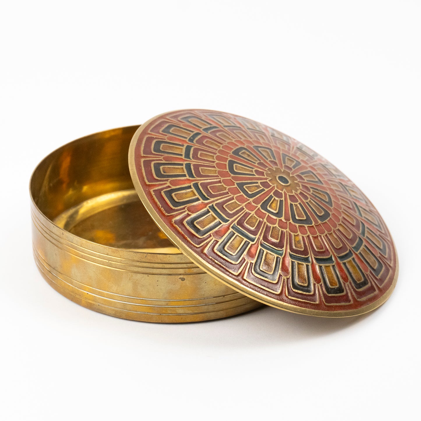 Amir Vintage Brass Enamel Box