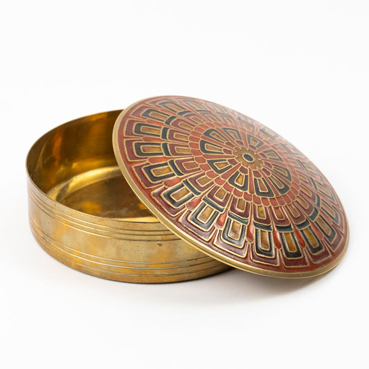 Amir Vintage Brass Enamel Box