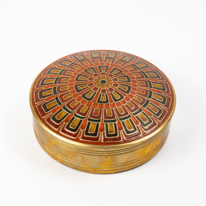 Amir Vintage Brass Enamel Box