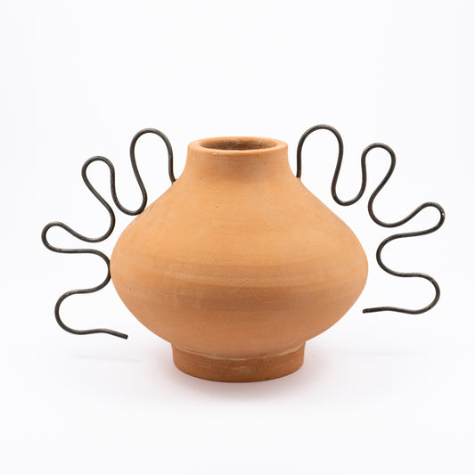 Inez Low Terracotta Vase