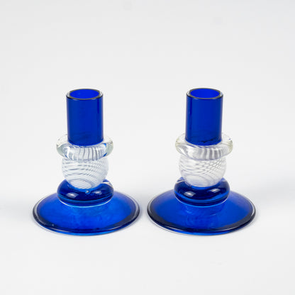 Cobe Vintage Glass Candlestick Set
