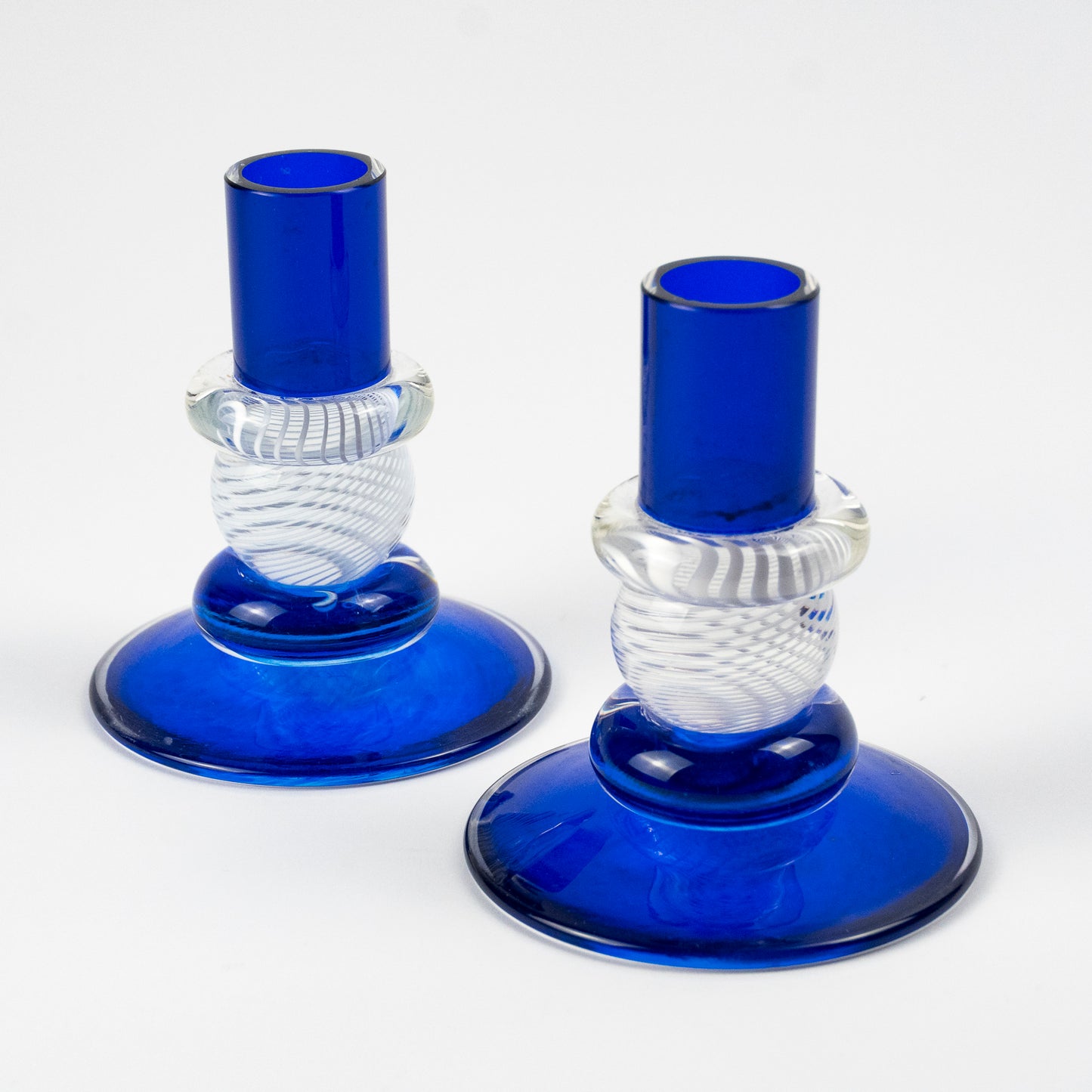 Cobe Vintage Glass Candlestick Set