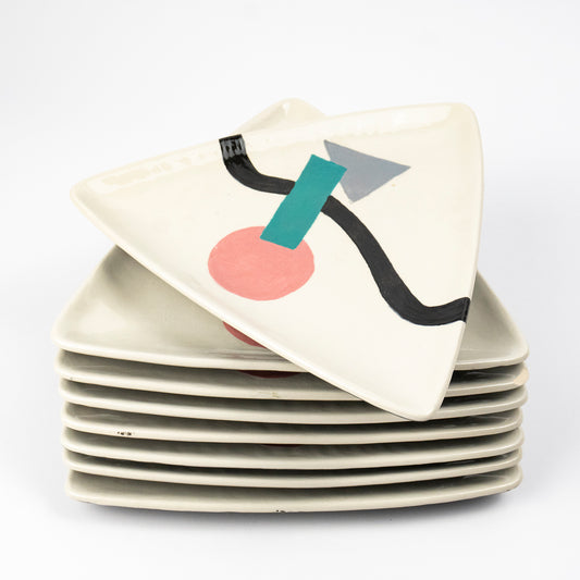 Jude Ceramic Dessert Plates - Set of Eight