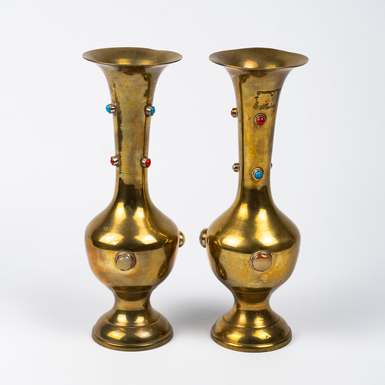 Asha Vintage Brass Vases - Set of Two