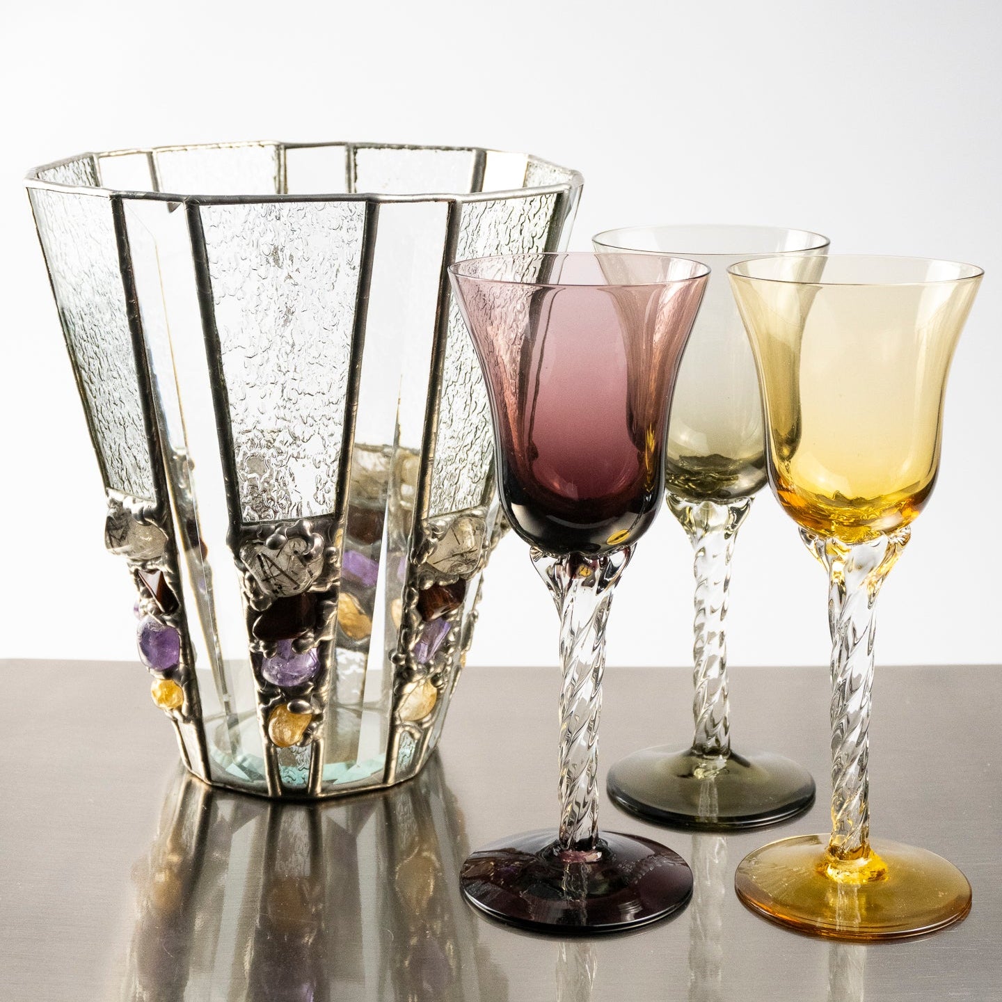 Lendo Vintage Glass Ice Bucket