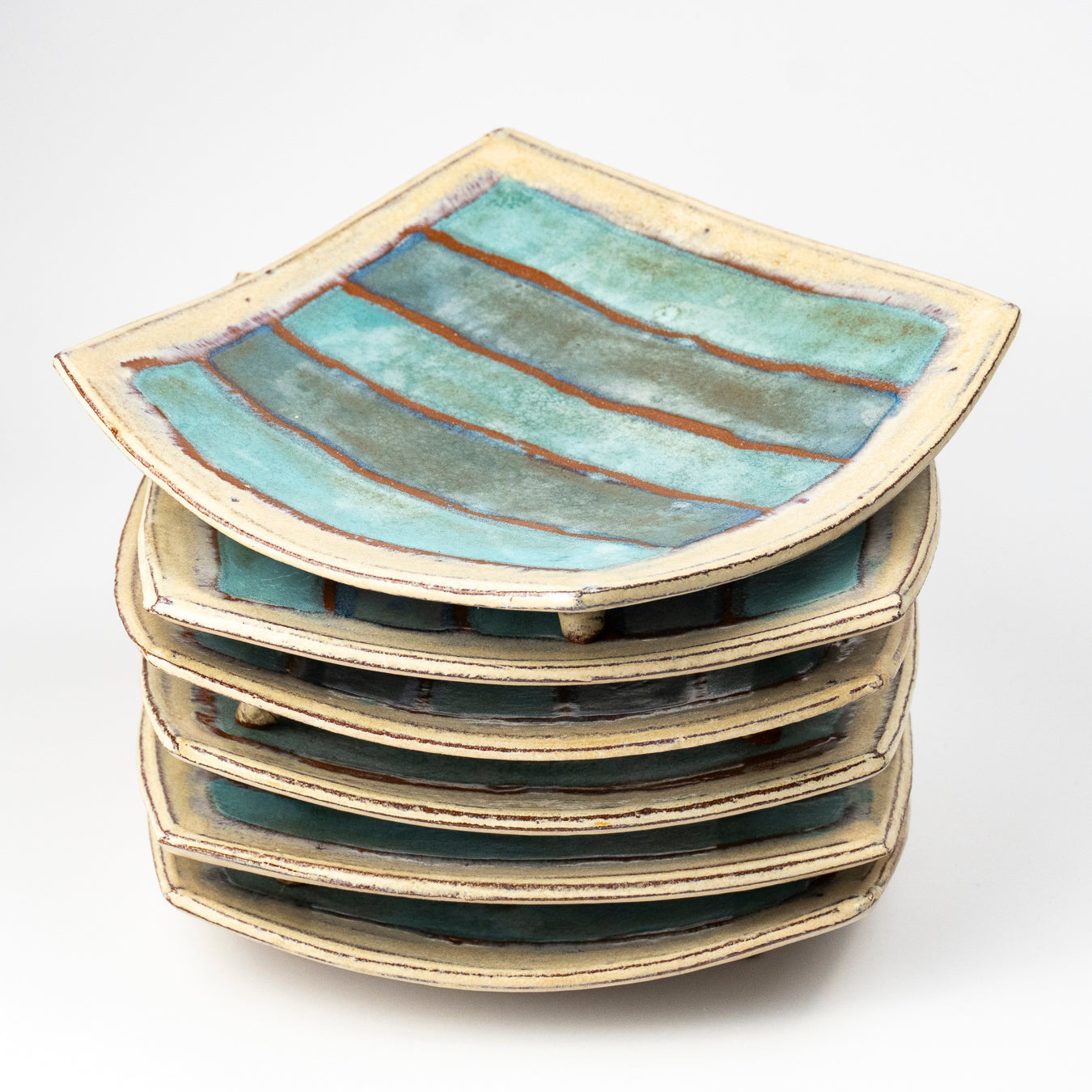 Mylan Vintage Ceramic Dessert Plates - Set of Six