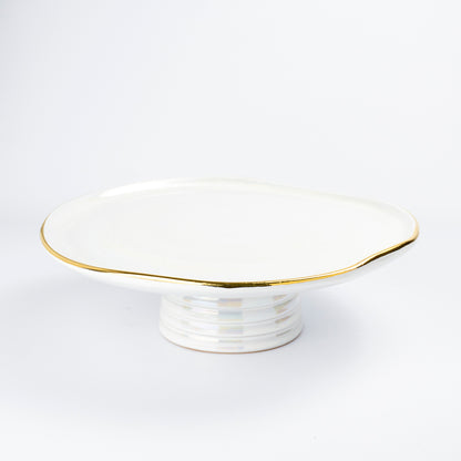 Tania Ceramic Cake Platter- Large