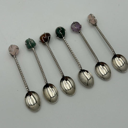 Nan Vintage Gemstone Mini Spoons - Set of Six