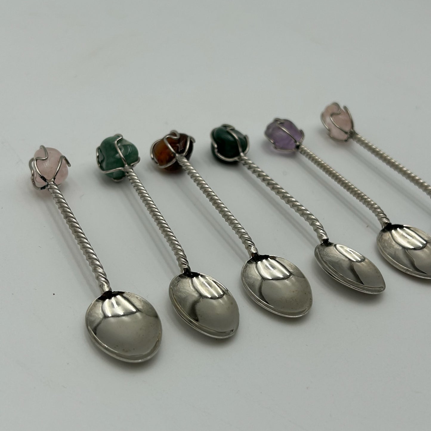 Nan Vintage Gemstone Mini Spoons - Set of Six