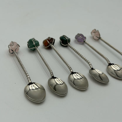 Nan Vintage Gemstone Mini Spoons - Set of Six