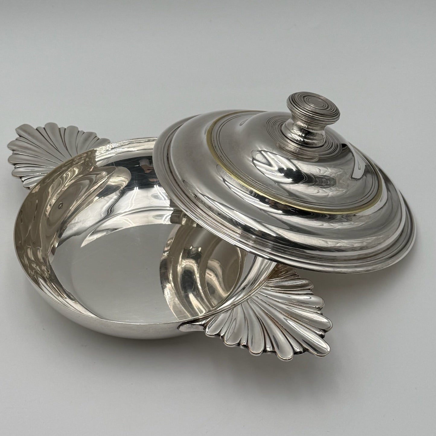 Plume Vintage Lidded Dish - Silver Plated