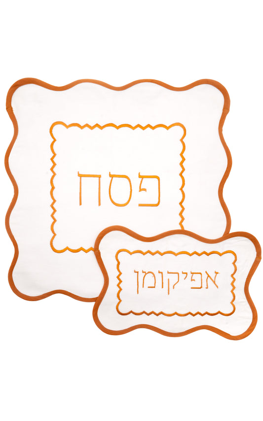 Matzah Cover Set - White Rust