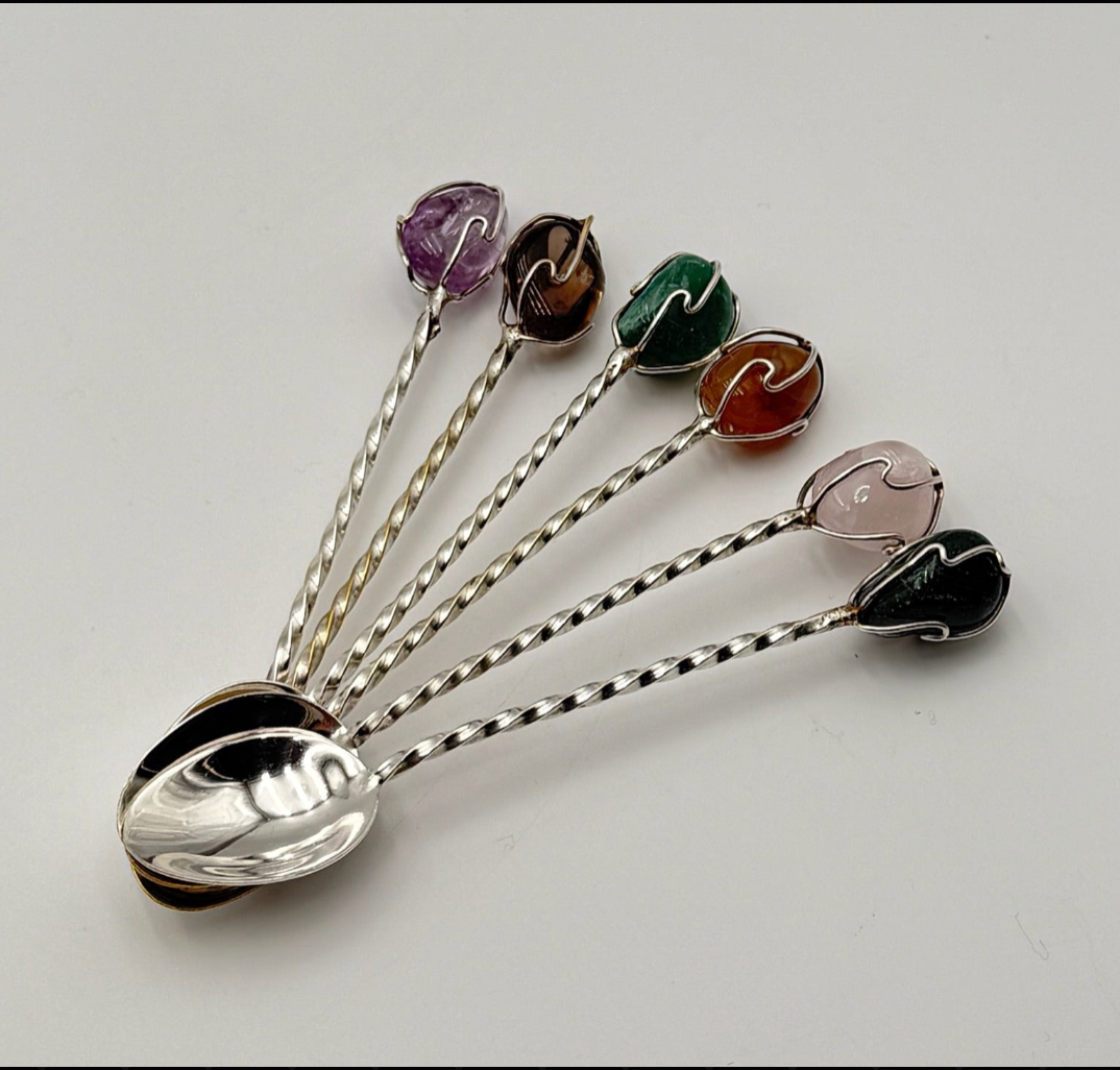 Sylvie Vintage Gemstone Spoons - Set of Six