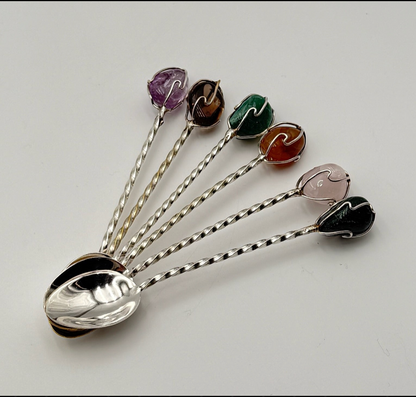Sylvie Vintage Gemstone Spoons - Set of Six