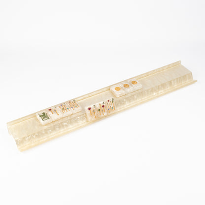 Club Mah Jenn D'or jewel tone mahjong set, mother-of-pearl rack