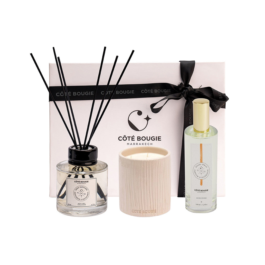 Cote Bougie Gift Set - Diffuser, Candle, and Room Spray