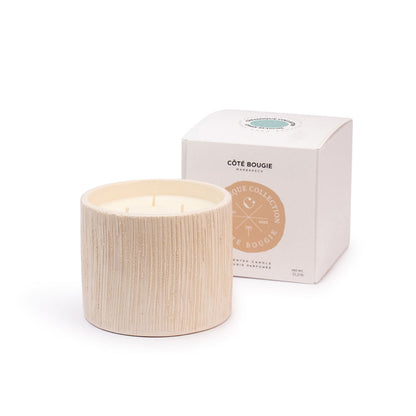 Striée Blanc Ceramic Candle