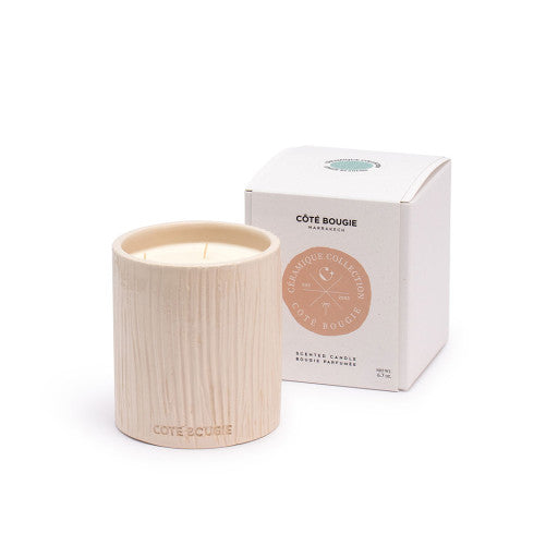 Striée Blanc Ceramic Candle