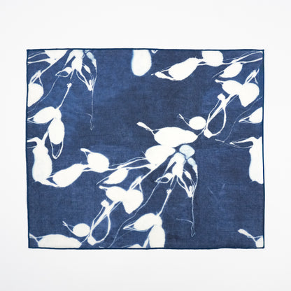 Porto clay linen botanical sunprint placemat, rust and cream leaf pattern